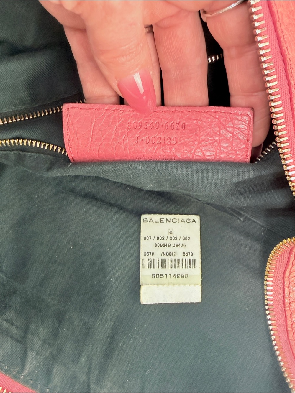 Auth Balenciaga Pink Leather Shoulder Hobo Bag motorcycle giant city hardware - Picture 12 of 15